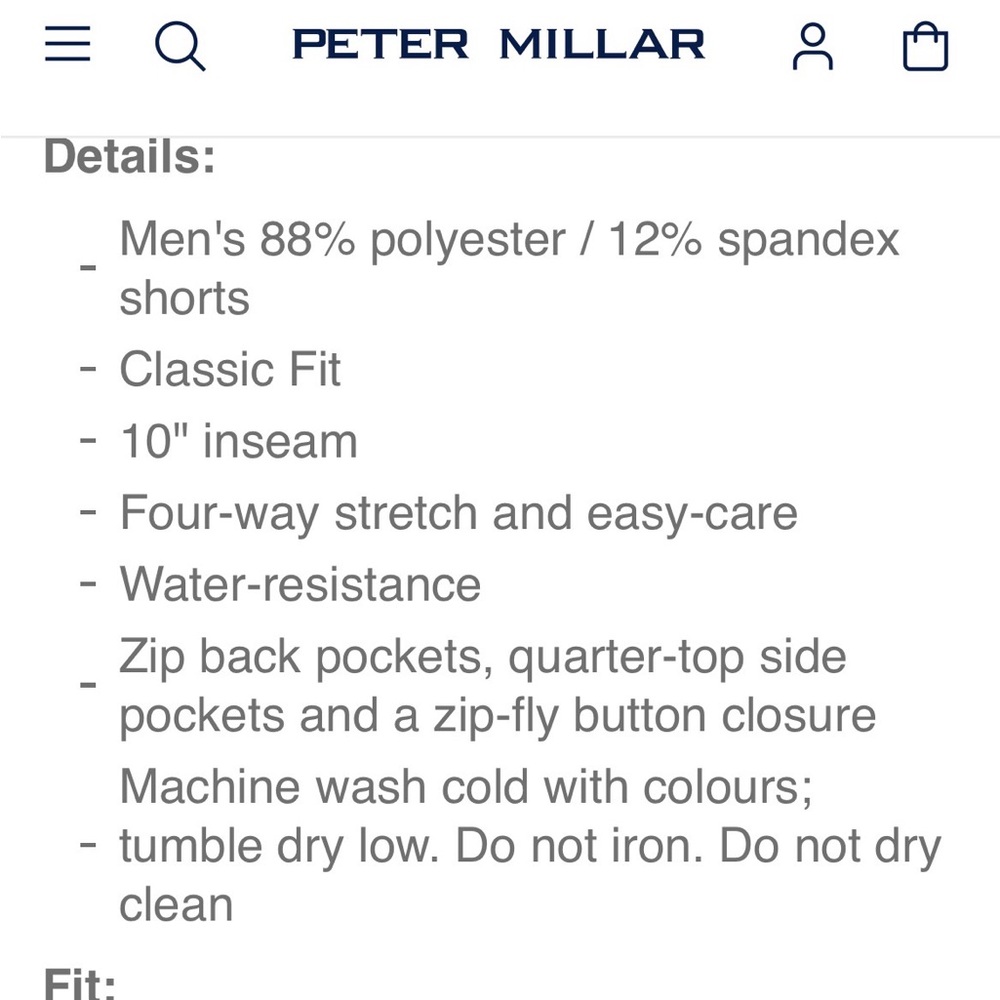 NWOT Peter Millar Men's Shackleford Performance Hybrid shorts - Picture 8 of 9